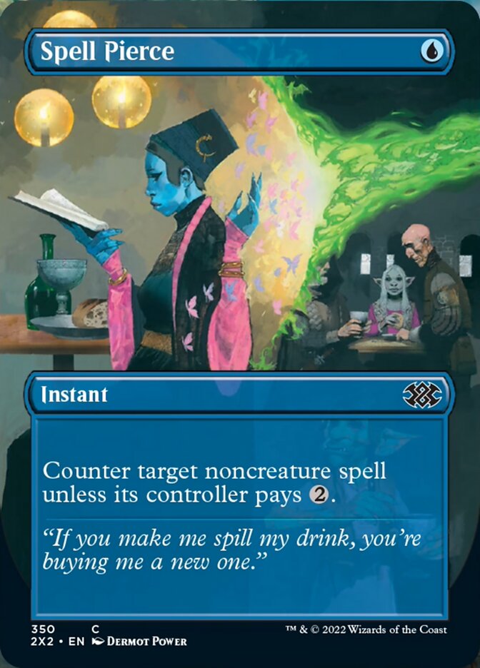 Spell Pierce (Borderless Alternate Art) [Double Masters 2022] | Dragon's Lair Comics and Fantasy Houston TX