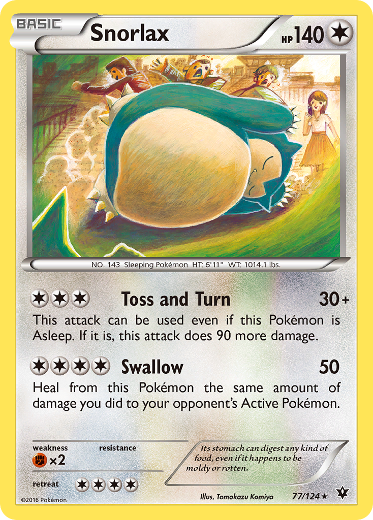 Snorlax (77/124) [XY: Fates Collide] | Dragon's Lair Comics and Fantasy Houston TX