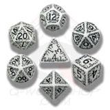 Elvish Dice Set White/Black (7) | Odin's Place
