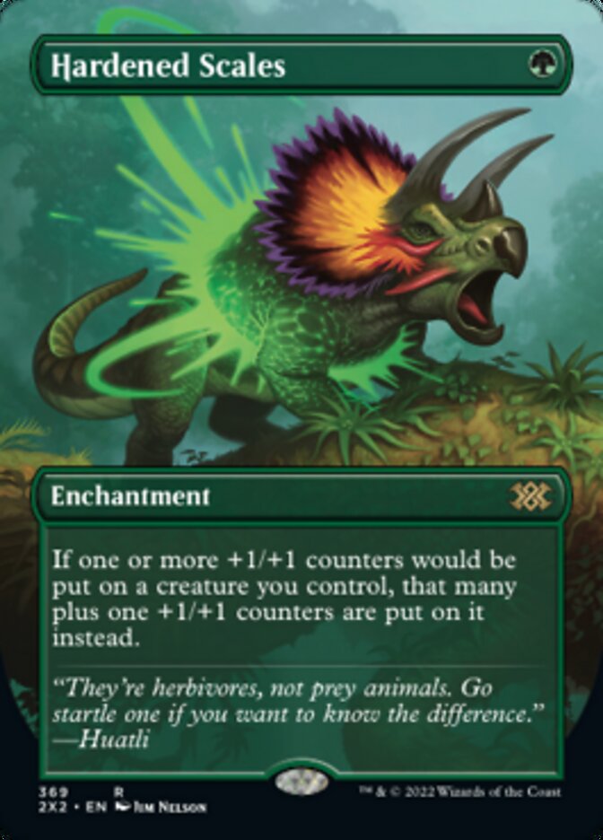 Hardened Scales (Borderless Alternate Art) [Double Masters 2022] | Dragon's Lair Comics and Fantasy Houston TX