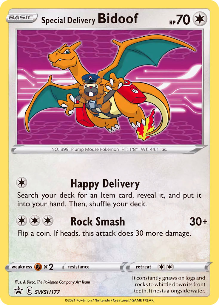 Special Delivery Bidoof (SWSH177) [Sword & Shield: Black Star Promos] | Dragon's Lair Comics and Fantasy Houston TX