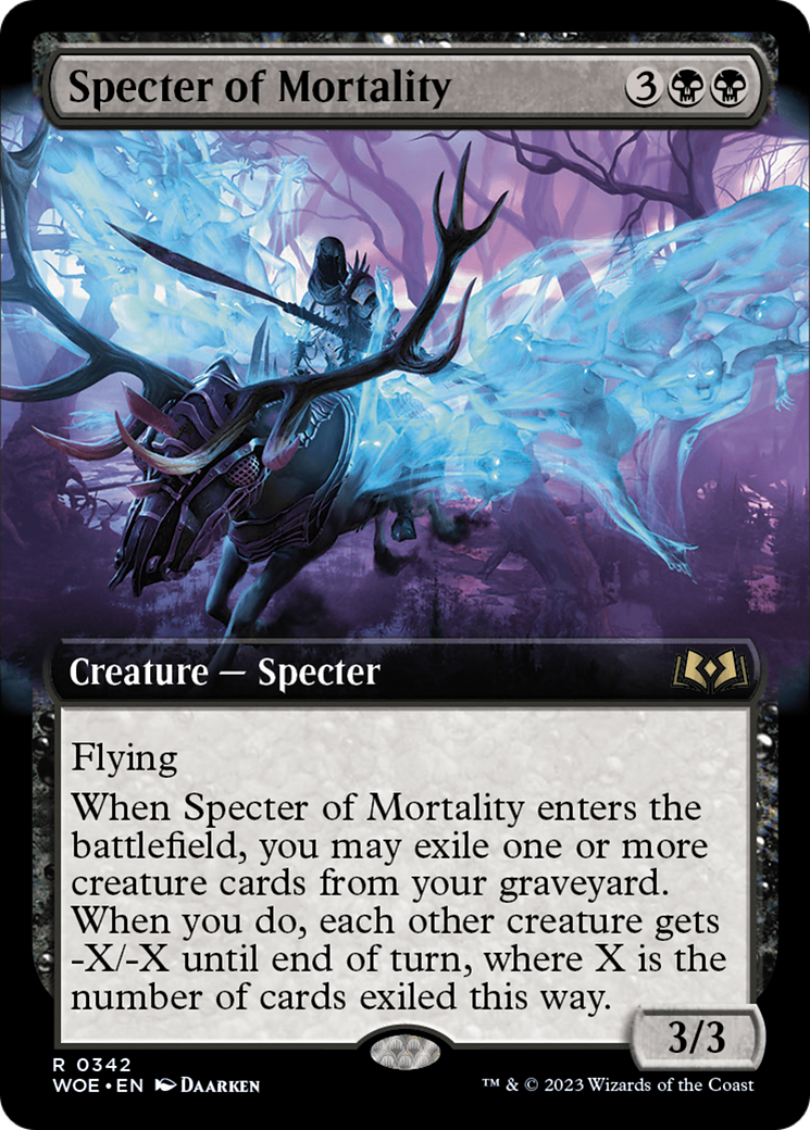 Specter of Mortality (Extended Art) [Wilds of Eldraine] | Dragon's Lair Comics and Fantasy Houston TX