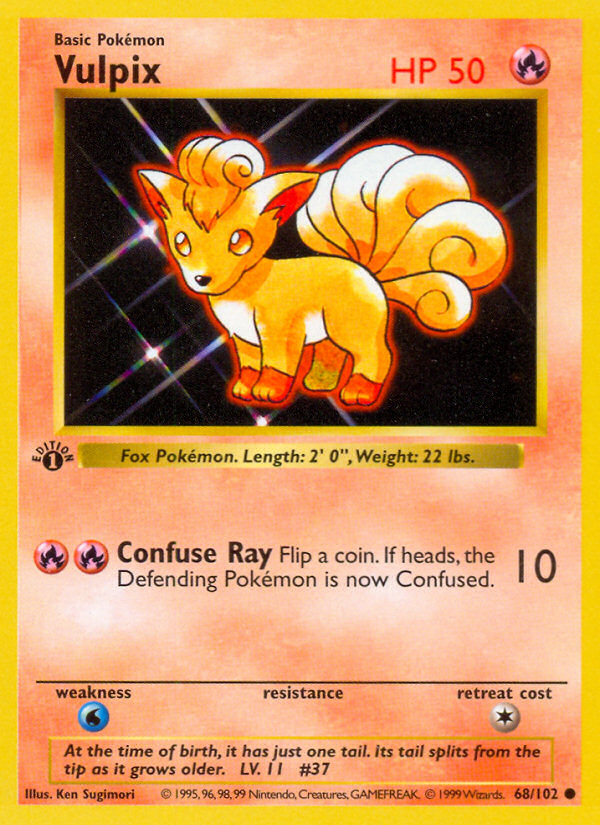 Vulpix (68/102) (Shadowless) [Base Set 1st Edition] | Dragon's Lair Comics and Fantasy Houston TX