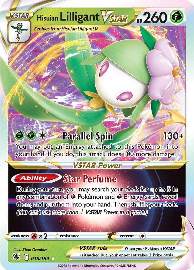 Hisuian Lilligant VSTAR (018/189) [Sword & Shield: Astral Radiance] | Dragon's Lair Comics and Fantasy Houston TX