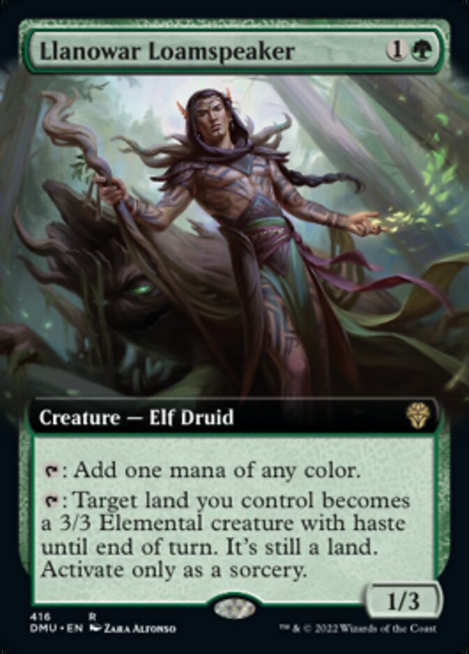 Llanowar Loamspeaker (Extended Art) [Dominaria United] | Dragon's Lair Comics and Fantasy Houston TX