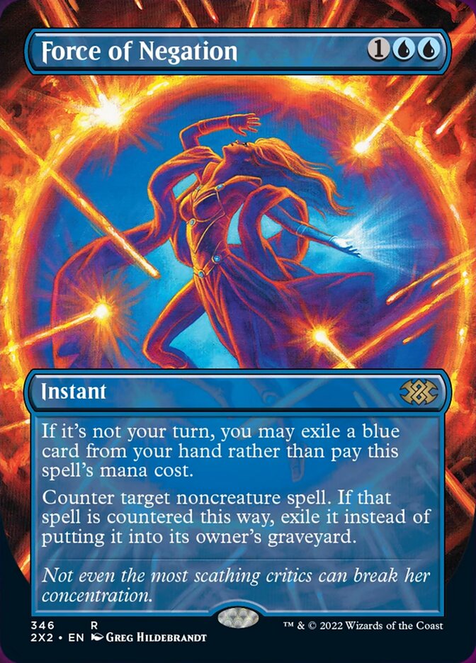 Force of Negation (Borderless Alternate Art) [Double Masters 2022] | Dragon's Lair Comics and Fantasy Houston TX