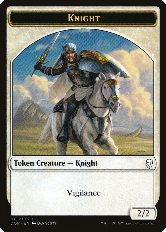 Knight Token (001/016) [Dominaria Tokens] | Dragon's Lair Comics and Fantasy Houston TX