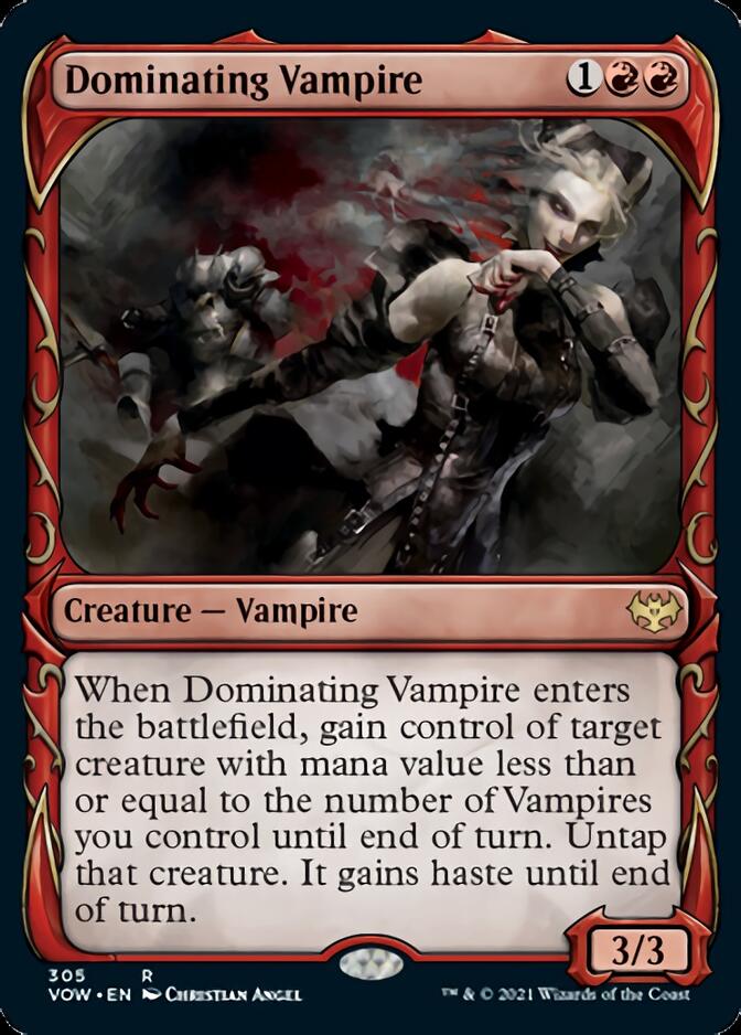 Dominating Vampire (Showcase Fang Frame) [Innistrad: Crimson Vow] | Dragon's Lair Comics and Fantasy Houston TX