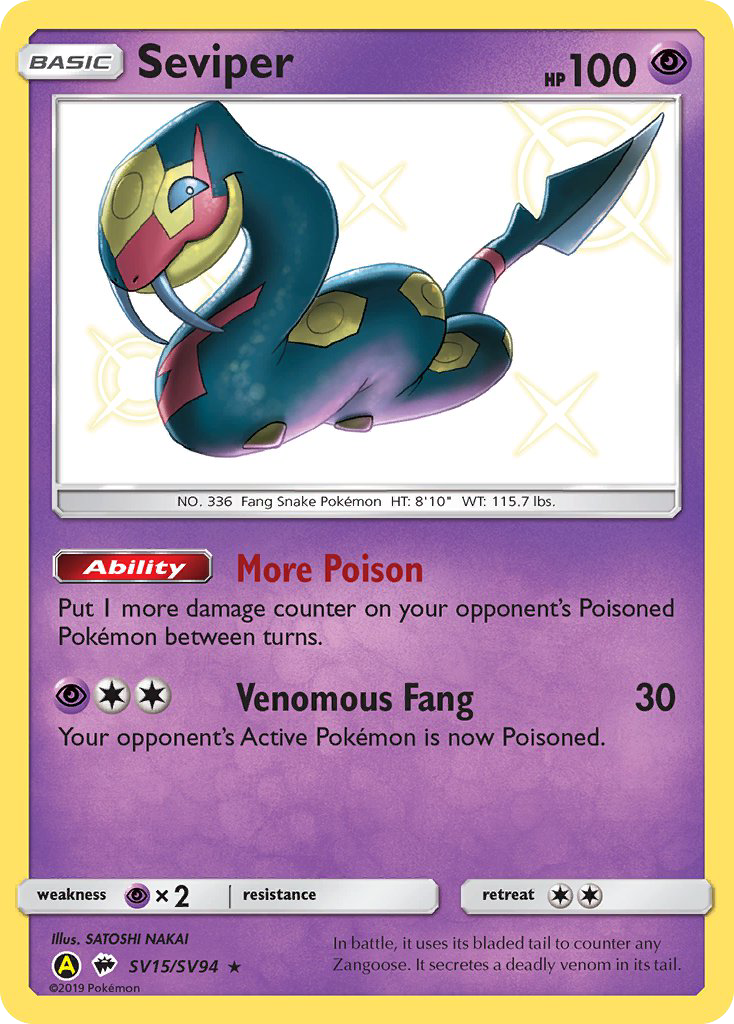 Seviper (SV15/SV94) [Sun & Moon: Hidden Fates - Shiny Vault] | Dragon's Lair Comics and Fantasy Houston TX