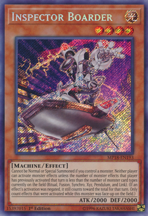 Inspector Boarder [MP18-EN193] Secret Rare | Dragon's Lair Comics and Fantasy Houston TX