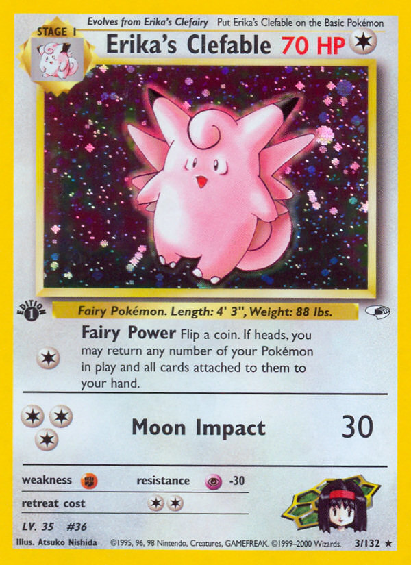Erika's Clefable (3/132) [Gym Heroes 1st Edition] | Dragon's Lair Comics and Fantasy Houston TX