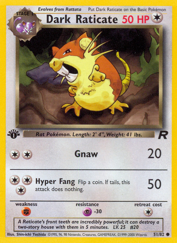 Dark Raticate (51/82) [Team Rocket 1st Edition] | Dragon's Lair Comics and Fantasy Houston TX