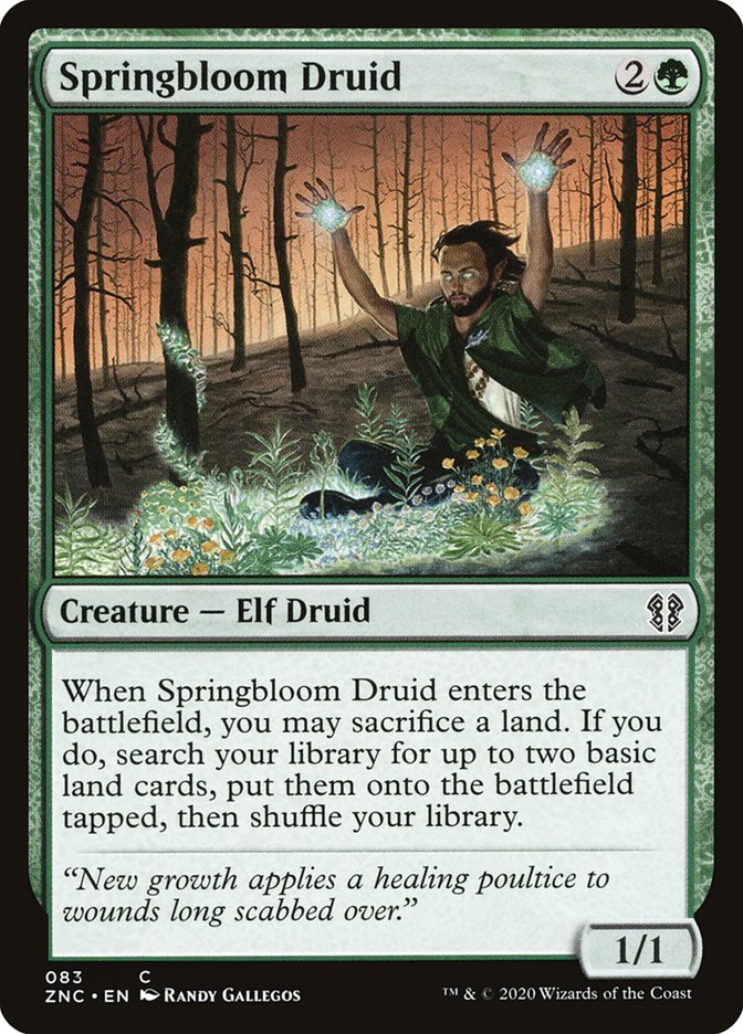 Springbloom Druid [Zendikar Rising Commander] | Dragon's Lair Comics and Fantasy Houston TX