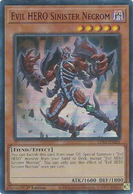 Evil HERO Sinister Necrom (Red) [LDS3-EN026] Ultra Rare | Dragon's Lair Comics and Fantasy Houston TX