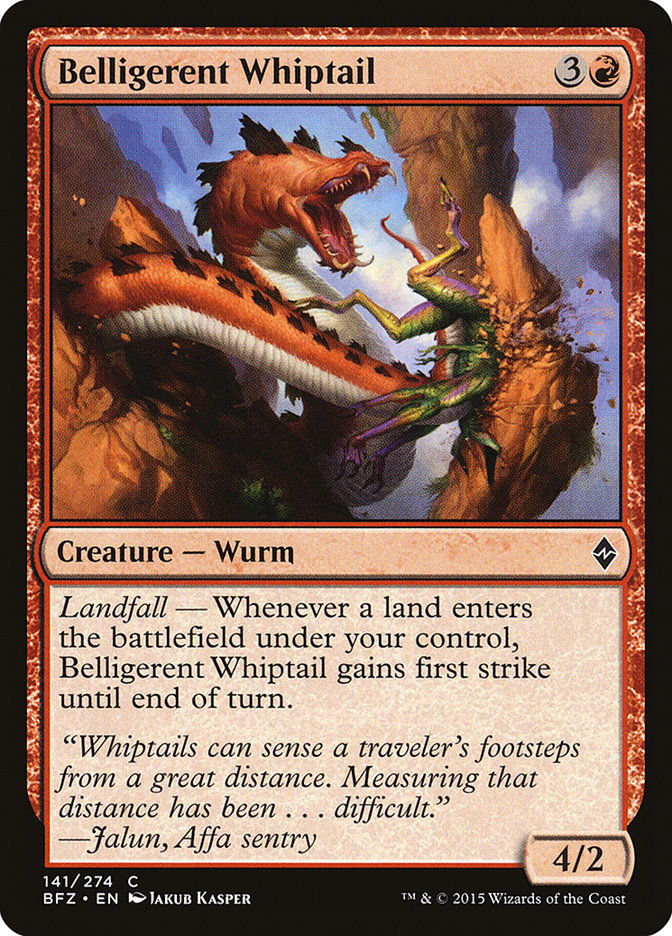 Belligerent Whiptail [Battle for Zendikar] | Dragon's Lair Comics and Fantasy Houston TX