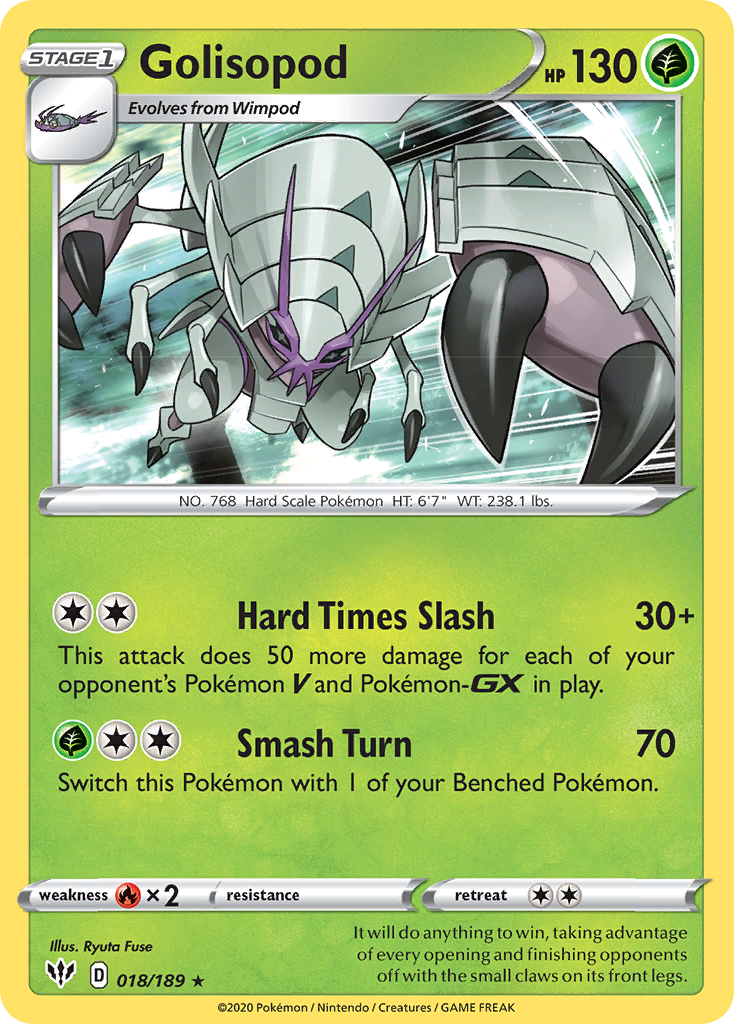 Golisopod (018/189) [Sword & Shield: Darkness Ablaze] | Dragon's Lair Comics and Fantasy Houston TX