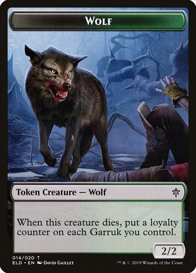 Wolf Token [Throne of Eldraine Tokens] | Dragon's Lair Comics and Fantasy Houston TX