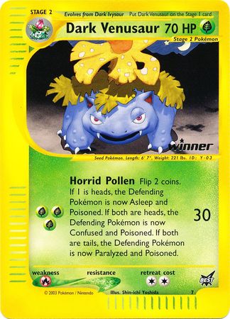 Dark Venusaur (7) (Winner) [Best of Promos] | Dragon's Lair Comics and Fantasy Houston TX