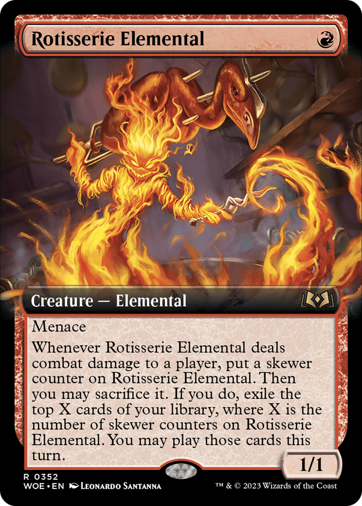 Rotisserie Elemental (Extended Art) [Wilds of Eldraine] | Dragon's Lair Comics and Fantasy Houston TX