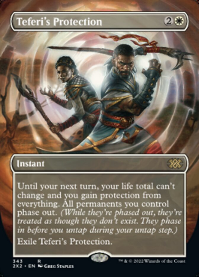 Teferi's Protection (Borderless Alternate Art) [Double Masters 2022] | Dragon's Lair Comics and Fantasy Houston TX