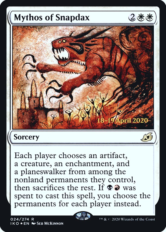 Mythos of Snapdax [Ikoria: Lair of Behemoths Prerelease Promos] | Dragon's Lair Comics and Fantasy Houston TX