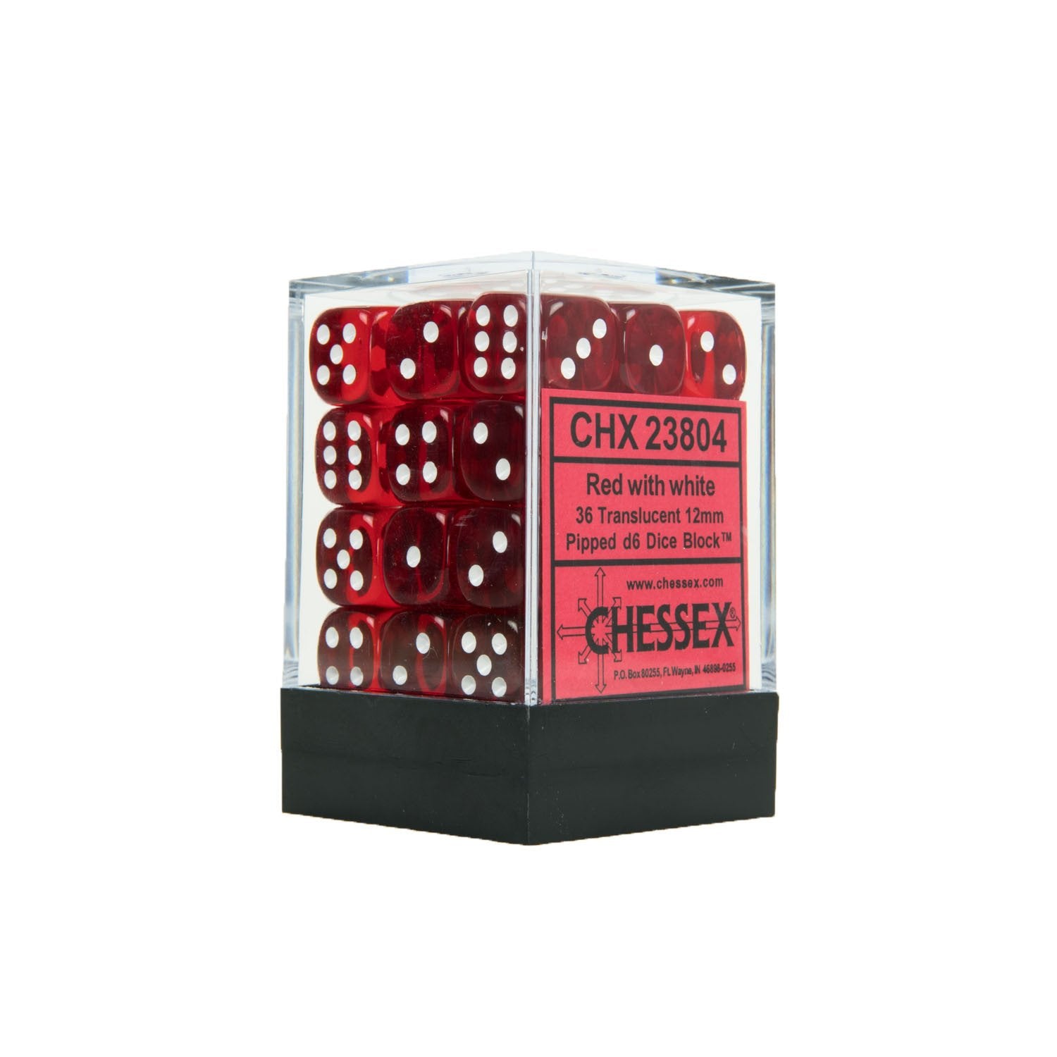 Chessex Translucent 12mm D6 Red/White 36 ct | Dragon's Lair Comics and Fantasy Houston TX