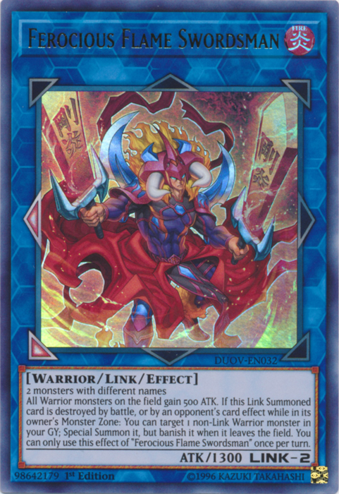 Ferocious Flame Swordsman [DUOV-EN032] Ultra Rare | Dragon's Lair Comics and Fantasy Houston TX
