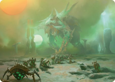 Green Sun's Twilight Art Card [Phyrexia: All Will Be One Art Series] | Dragon's Lair Comics and Fantasy Houston TX