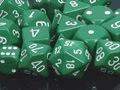 Chessex Opaque Poly Set Green/White Poly 7 Set | Dragon's Lair Comics and Fantasy Houston TX