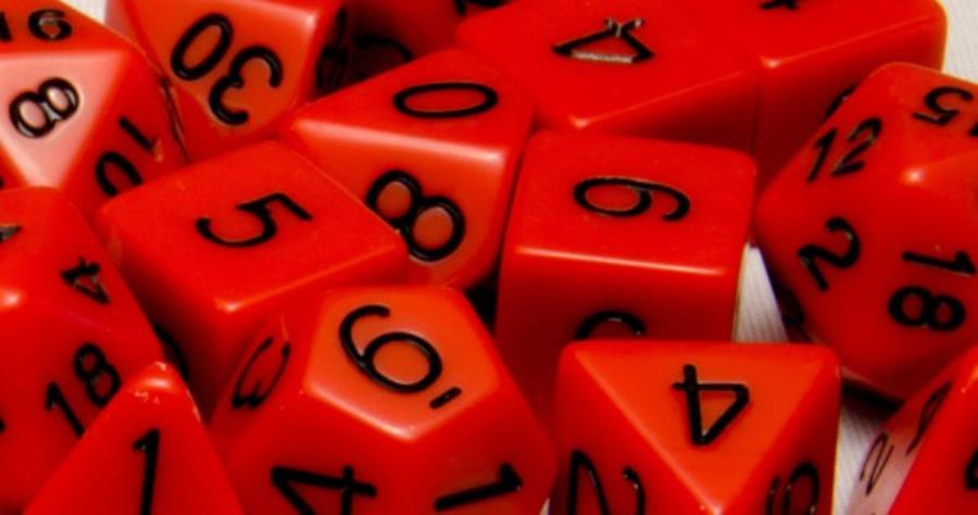 Chessex Opaque Poly Set Red/Black Poly 7 Set | Dragon's Lair Comics and Fantasy Houston TX