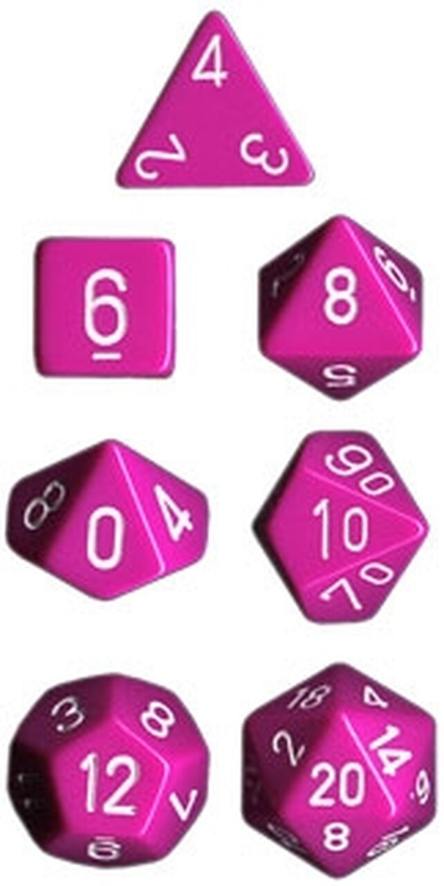 Chessex Opaque Poly Set Light Purple/White Poly 7 Set | Dragon's Lair Comics and Fantasy Houston TX