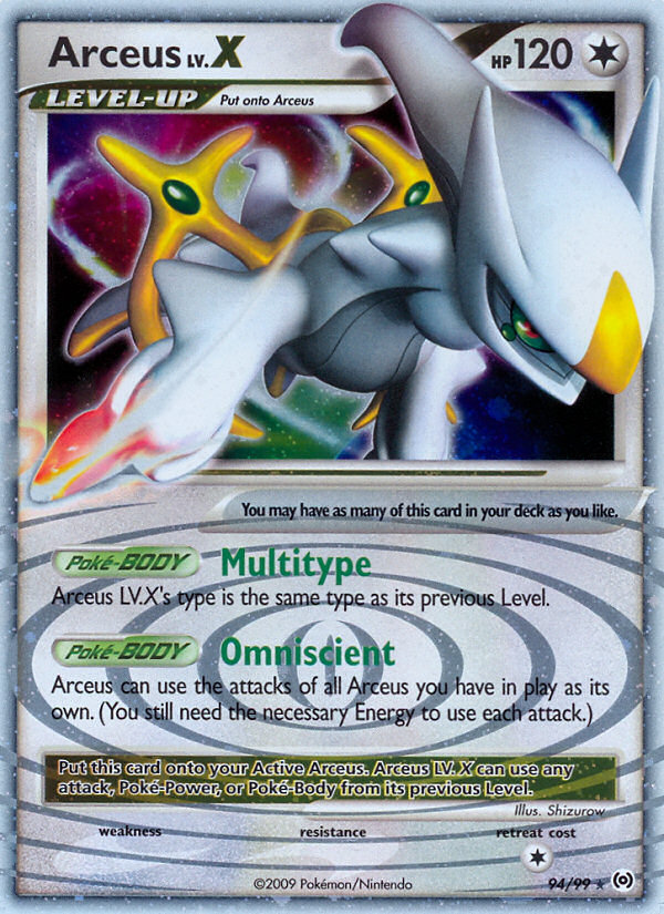 Arceus LV.X (94/99) [Platinum: Arceus] | Dragon's Lair Comics and Fantasy Houston TX