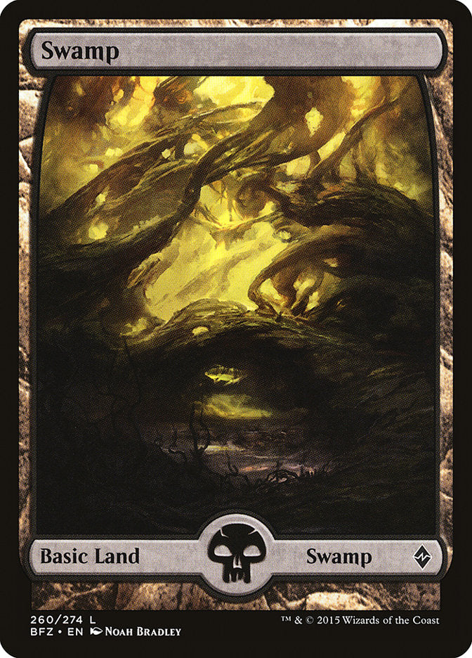 Swamp (260) (Full Art) [Battle for Zendikar] | Dragon's Lair Comics and Fantasy Houston TX