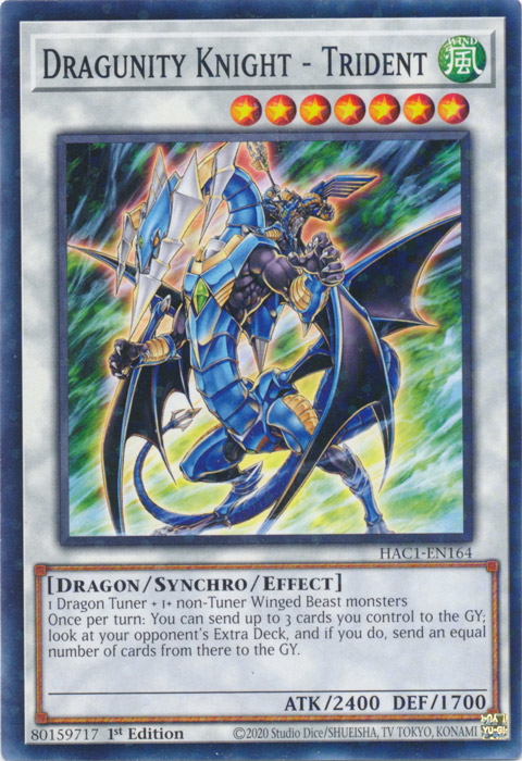Dragunity Knight - Trident (Duel Terminal) [HAC1-EN164] Common | Dragon's Lair Comics and Fantasy Houston TX