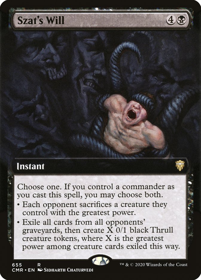 Szat's Will (Extended Art) [Commander Legends] | Dragon's Lair Comics and Fantasy Houston TX