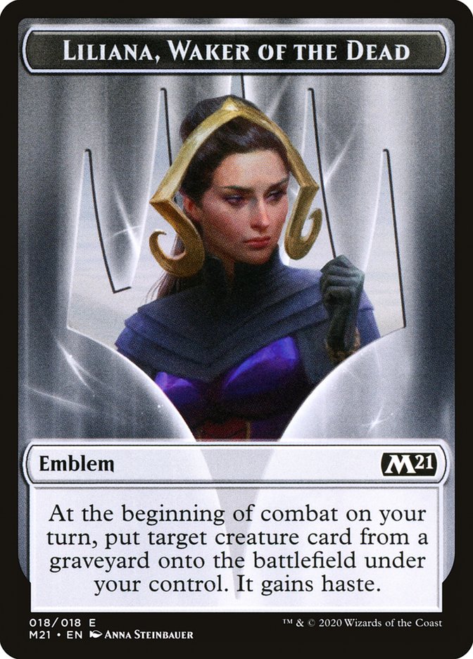Liliana, Waker of the Dead Emblem [Core Set 2021 Tokens] | Dragon's Lair Comics and Fantasy Houston TX