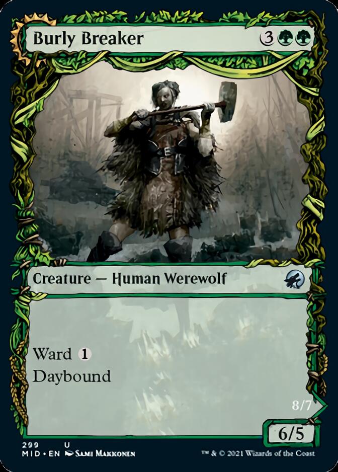 Burly Breaker // Dire-Strain Demolisher (Showcase Equinox) [Innistrad: Midnight Hunt] | Dragon's Lair Comics and Fantasy Houston TX