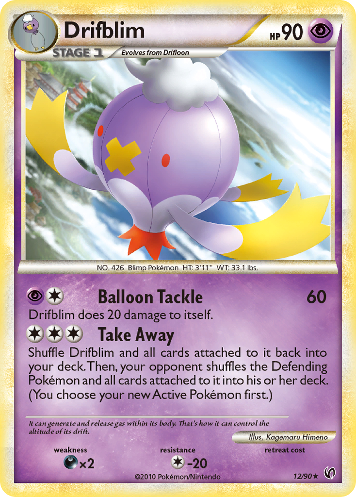 Drifblim (12/90) [HeartGold & SoulSilver: Undaunted] | Dragon's Lair Comics and Fantasy Houston TX