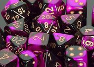 Chessex Gemini 4 16mm D6 Black Purple/Gold 12 ct | Dragon's Lair Comics and Fantasy Houston TX