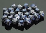 Chessex Gemini 12mm D6 Blue Silver/White 36 ct | Dragon's Lair Comics and Fantasy Houston TX