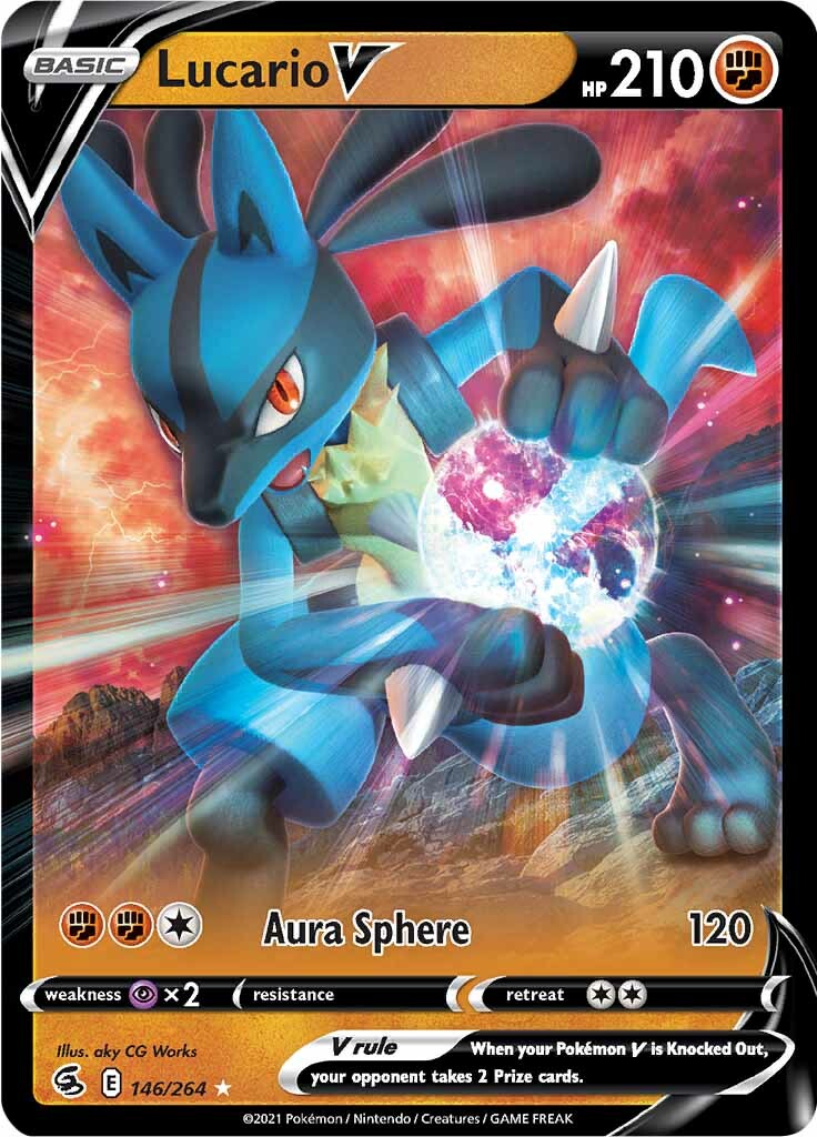 Lucario V (146/264) [Sword & Shield: Fusion Strike] | Dragon's Lair Comics and Fantasy Houston TX