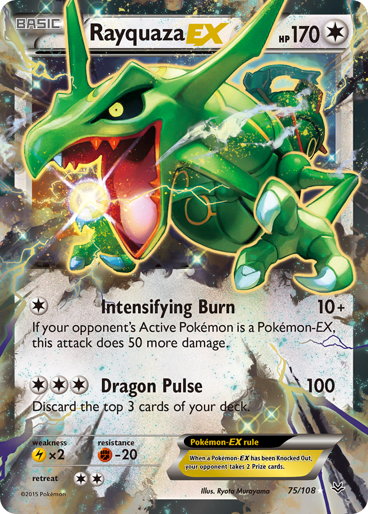 Rayquaza EX (75/108) [XY: Roaring Skies] | Dragon's Lair Comics and Fantasy Houston TX