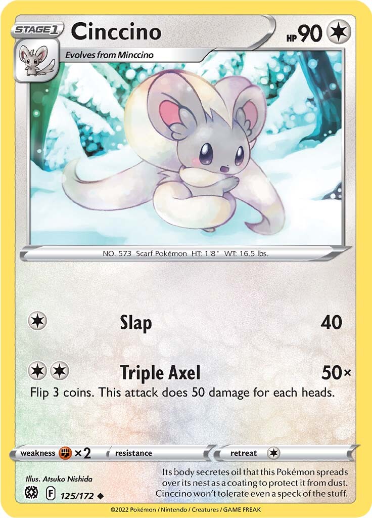 Cinccino (125/172) [Sword & Shield: Brilliant Stars] | Dragon's Lair Comics and Fantasy Houston TX