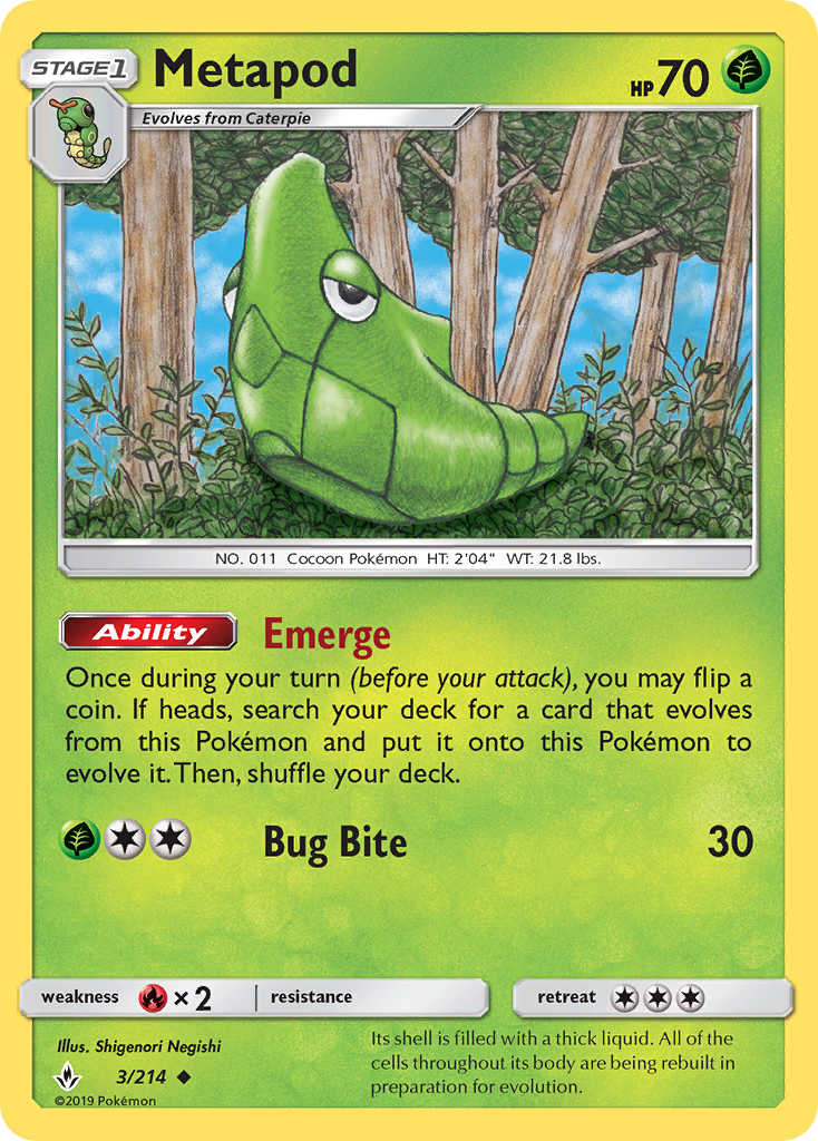 Metapod (3/214) [Sun & Moon: Unbroken Bonds] | Dragon's Lair Comics and Fantasy Houston TX