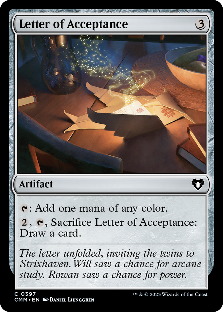 Letter of Acceptance [Commander Masters] | Dragon's Lair Comics and Fantasy Houston TX