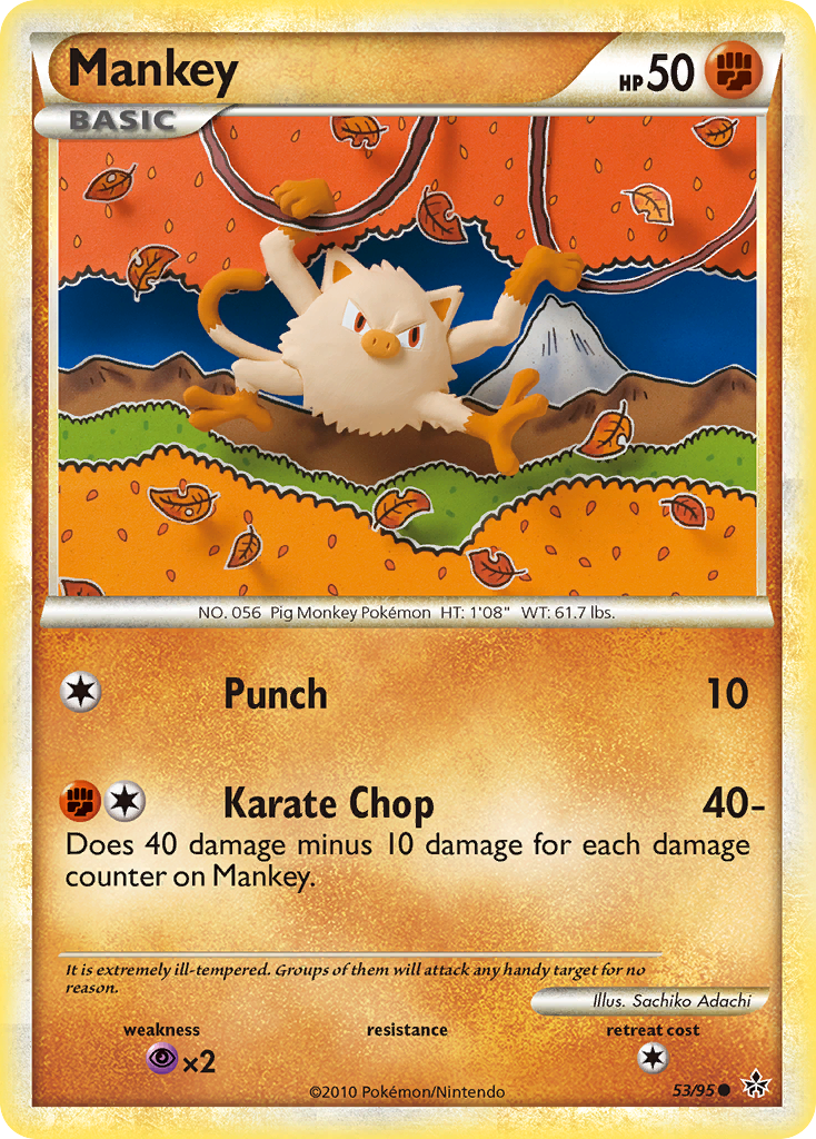 Mankey (53/95) [HeartGold & SoulSilver: Unleashed] | Dragon's Lair Comics and Fantasy Houston TX