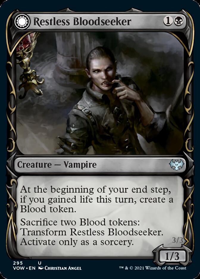 Restless Bloodseeker // Bloodsoaked Reveler (Showcase Fang Frame) [Innistrad: Crimson Vow] | Dragon's Lair Comics and Fantasy Houston TX