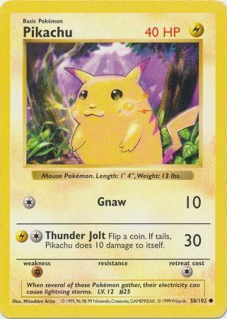 Pikachu (58/102) [Base Set Shadowless Unlimited] | Dragon's Lair Comics and Fantasy Houston TX