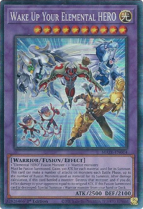 Wake Up Your Elemental HERO [MAZE-EN014] Collector's Rare | Dragon's Lair Comics and Fantasy Houston TX