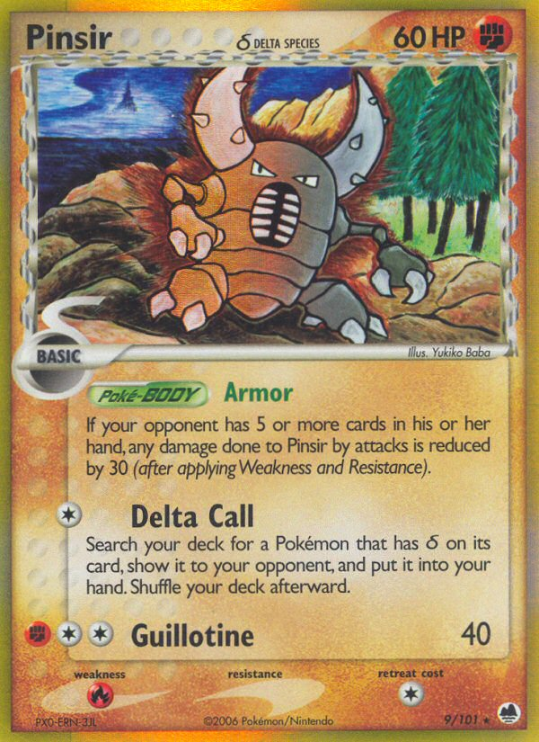 Pinsir (9/101) (Delta Species) [EX: Dragon Frontiers] | Dragon's Lair Comics and Fantasy Houston TX
